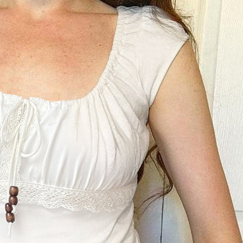 Women Tie-Up Neck Gathered or Pleated Regular Crop Top