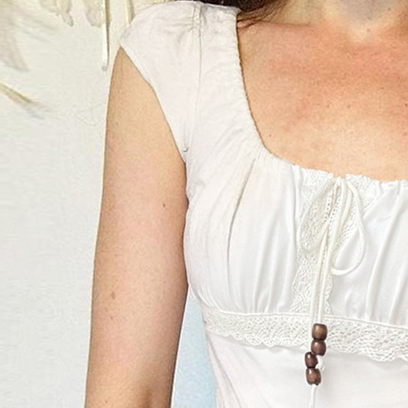 Women Tie-Up Neck Gathered or Pleated Regular Crop Top