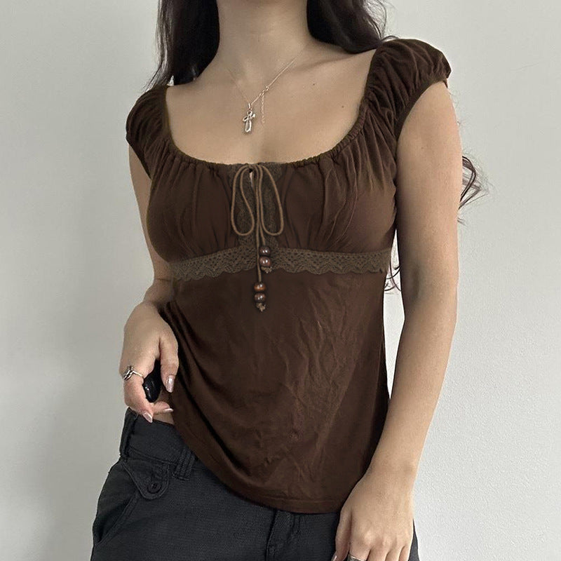 Scoop Neck Short Sleeves Top