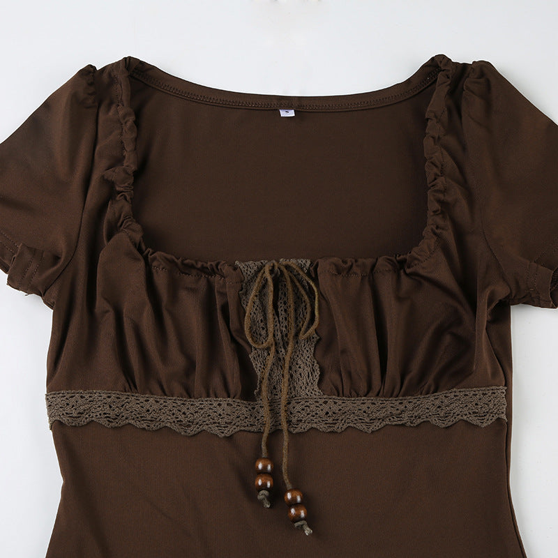 Scoop Neck Short Sleeves Top