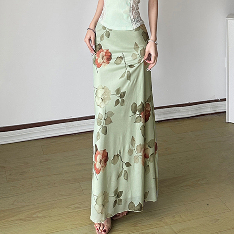 Printed A-Line Maxi Skirt
