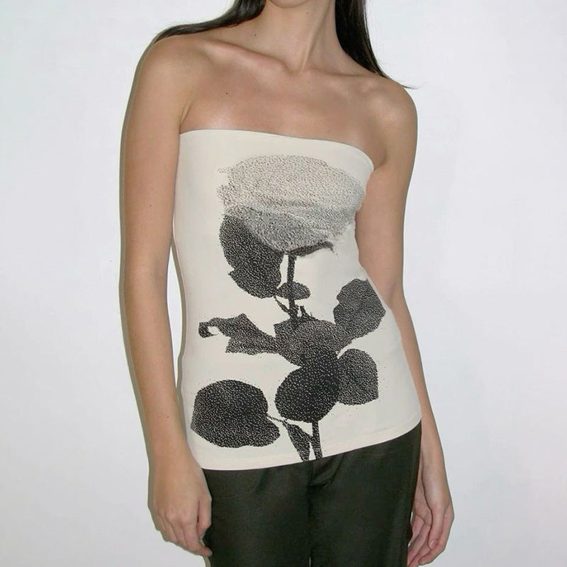 Women Floral Printed Tube Regular Top