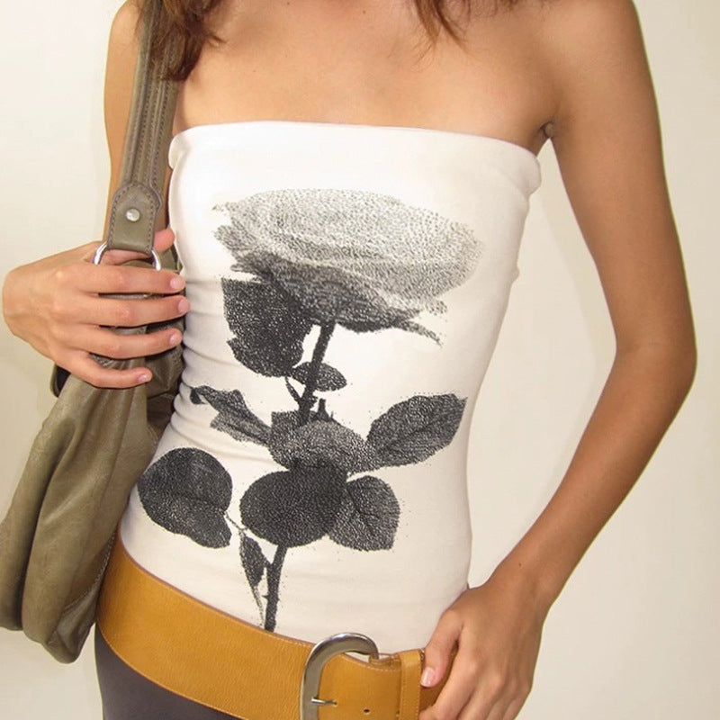 Women Floral Printed Tube Regular Top