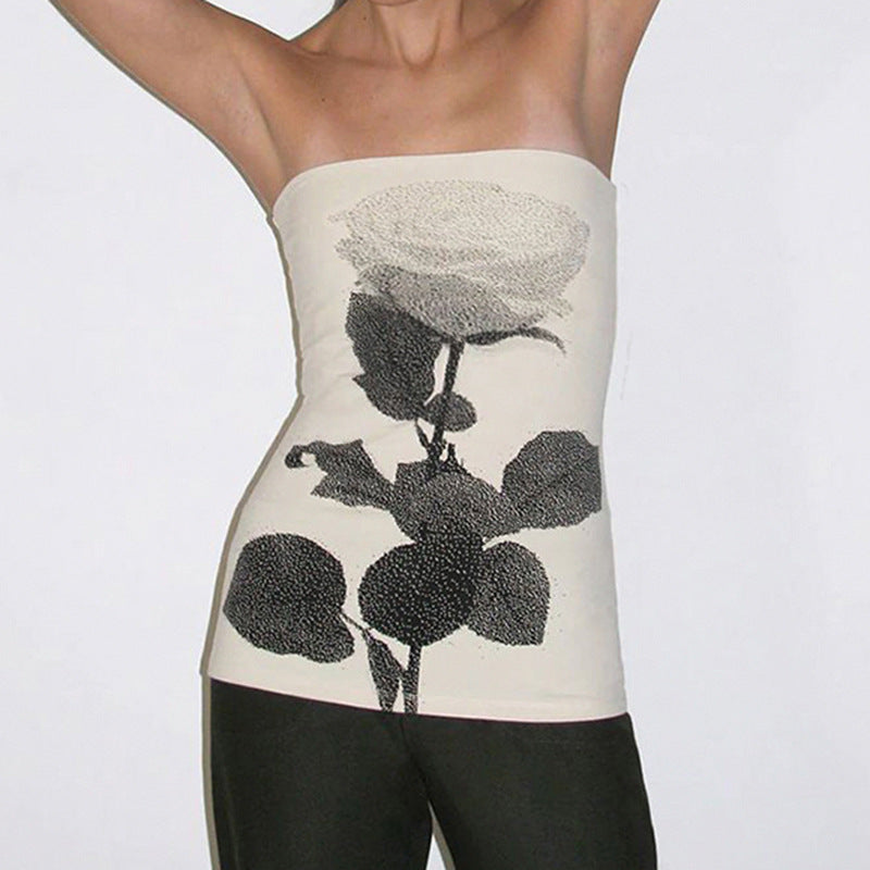Women Floral Printed Tube Regular Top