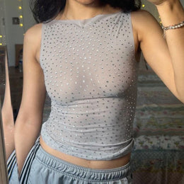 Women Embellished Studded Fitted Top