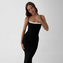Shoulder Straps Bodycon Maxi Dress
