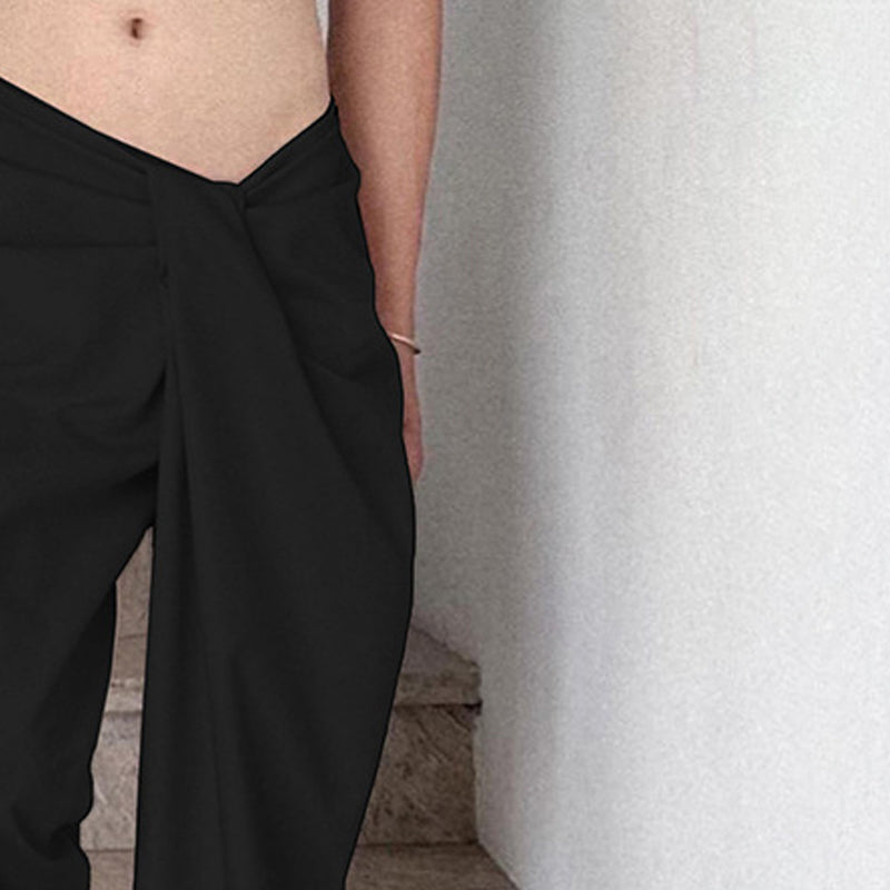 Women Baggy Fit Easy Wash Pleated Korean Pants