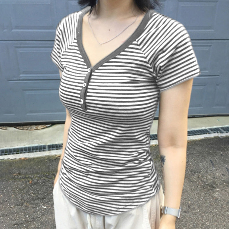Women Striped Fitted Top