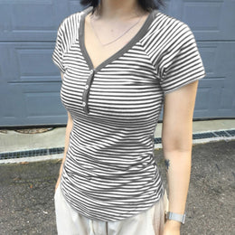 Women Striped Fitted Top