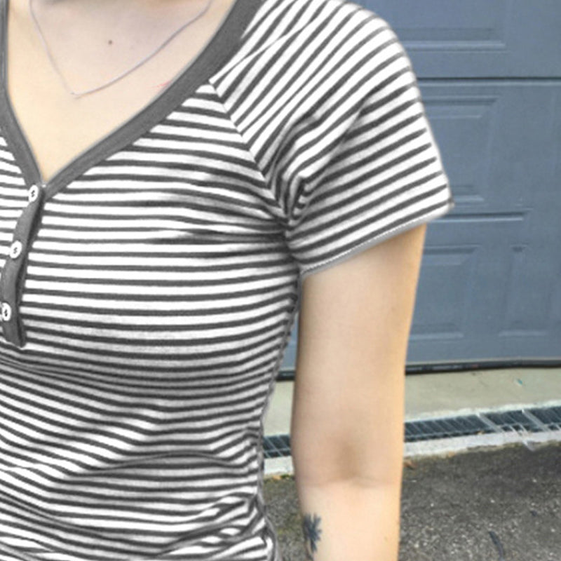 Women Striped Fitted Top