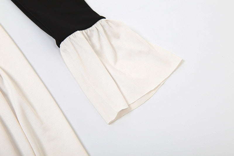 Black Off-Shoulder A-Line Mini Dress
