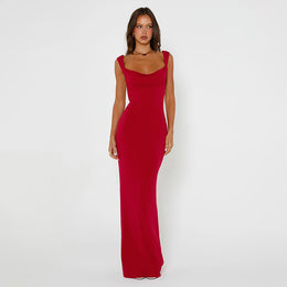 Sweetheart Neck Bodycon Maxi Dress