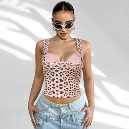 Women Animal Print Fitted Crop Top
