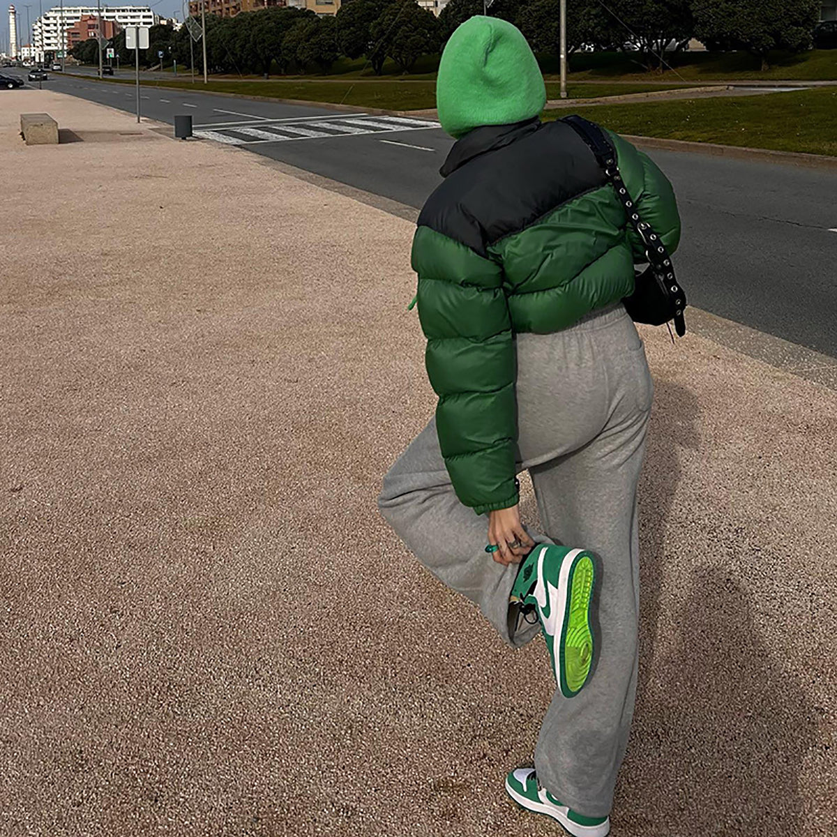 Women Colourblocked Puffer Jacket
