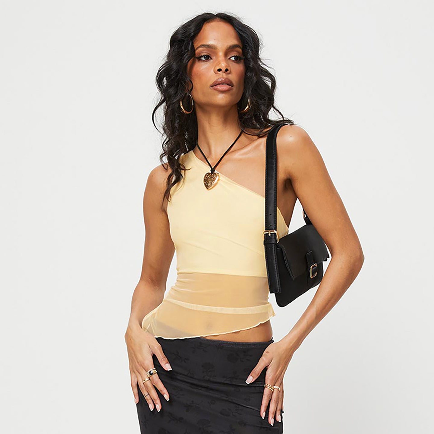 Women Solid One Shoulder Fitted Top