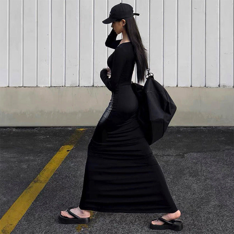 Scoop Neck Long Sleeveless Maxi Dress