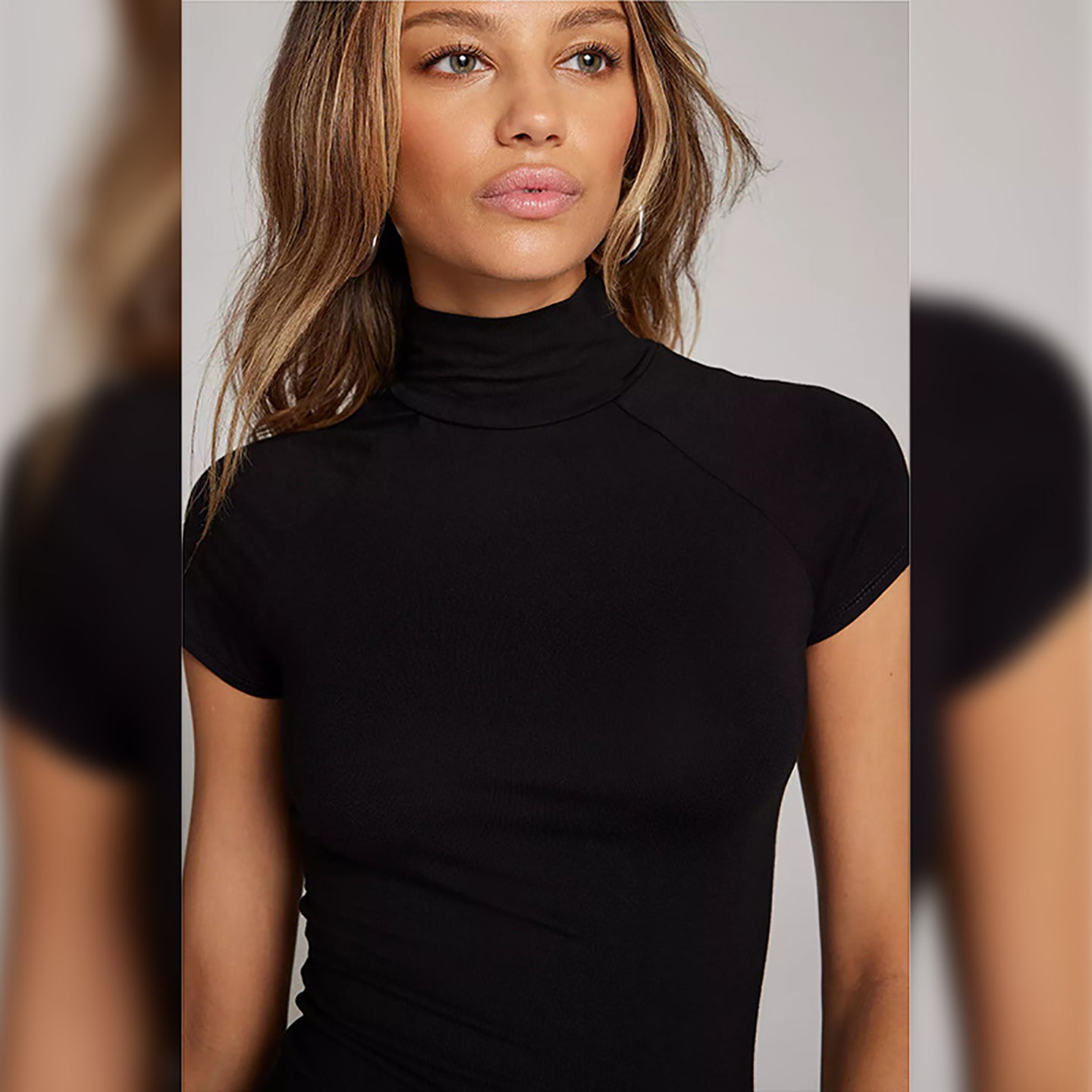 Mock Neck Sheath Mini Dress