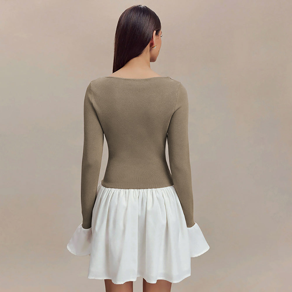 Colourblocked A-Line Mini Dress