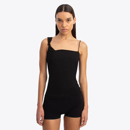 Women Solid One Shoulder Strap Top