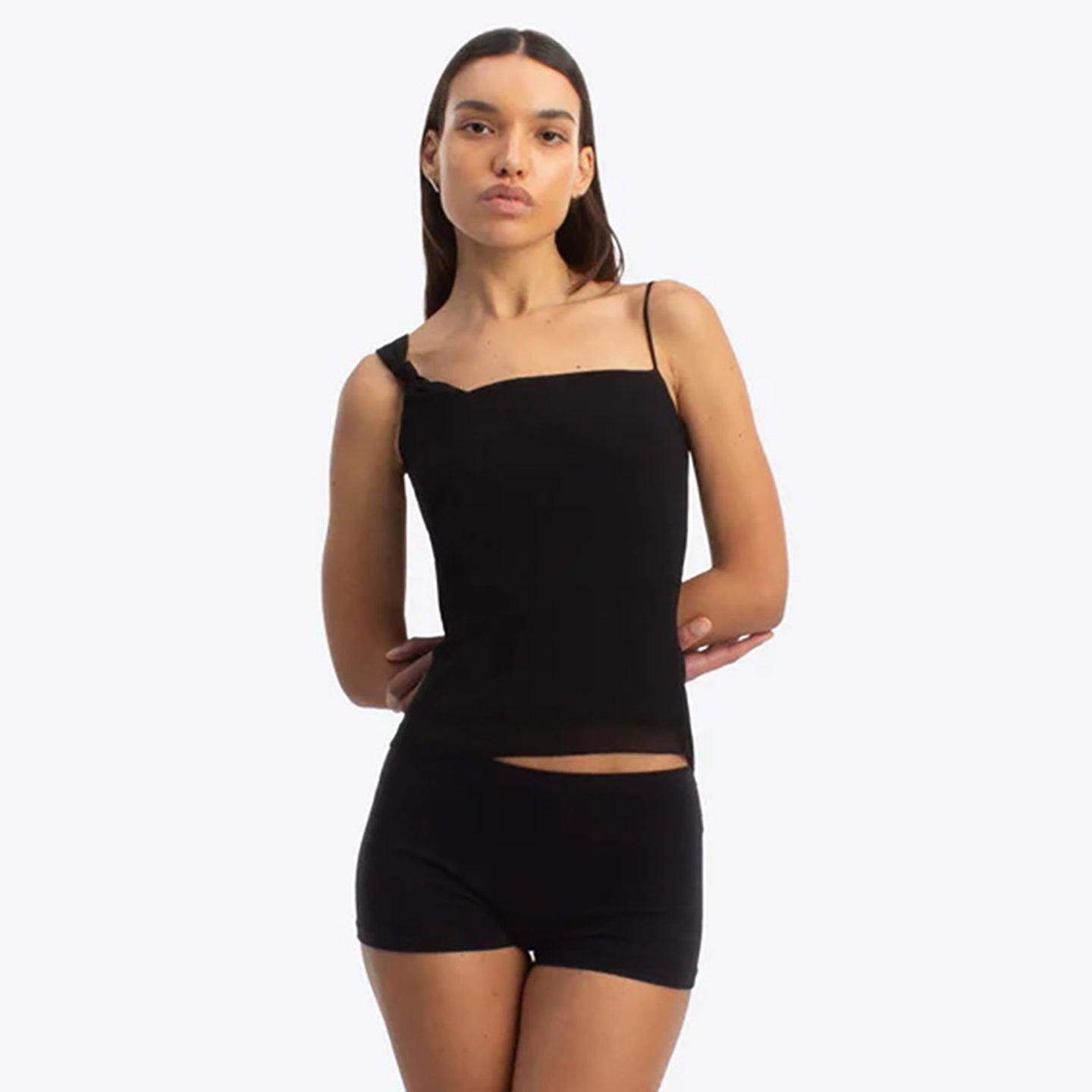 Women Solid One Shoulder Strap Top