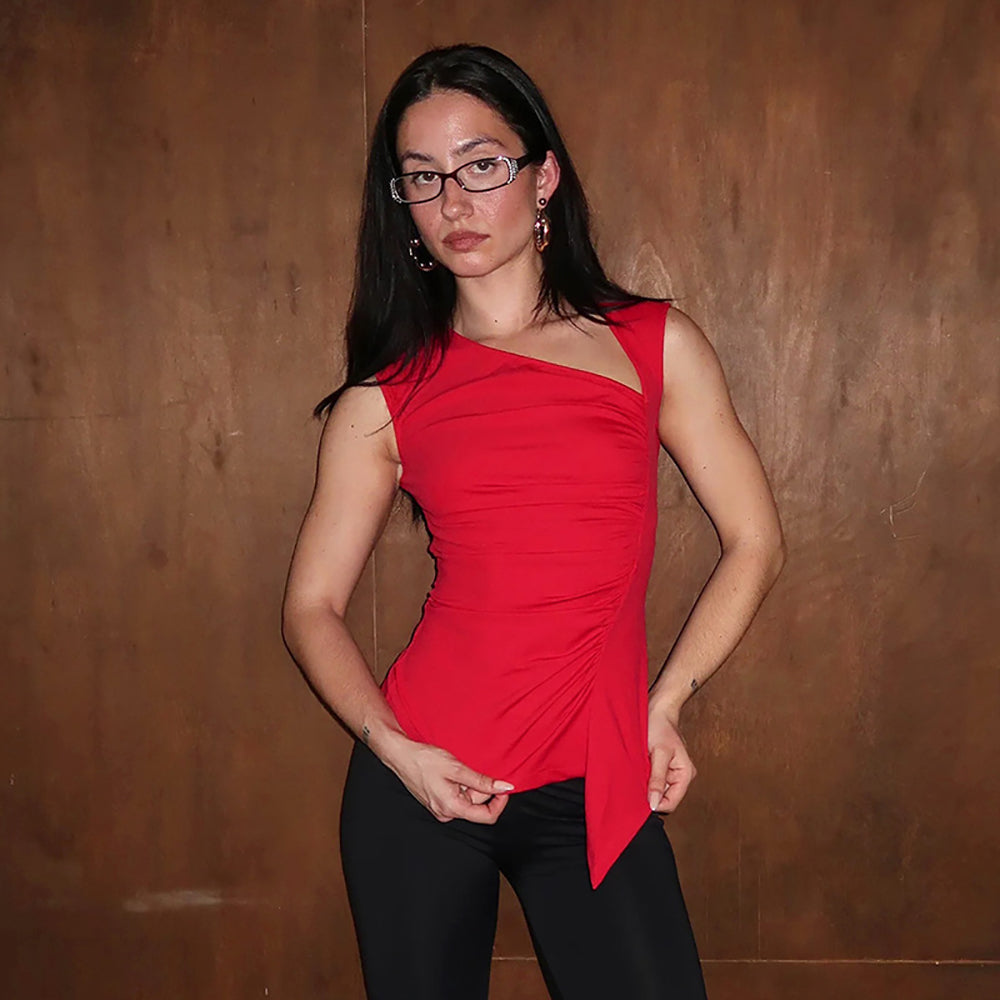 Women Solid V-Neck Top