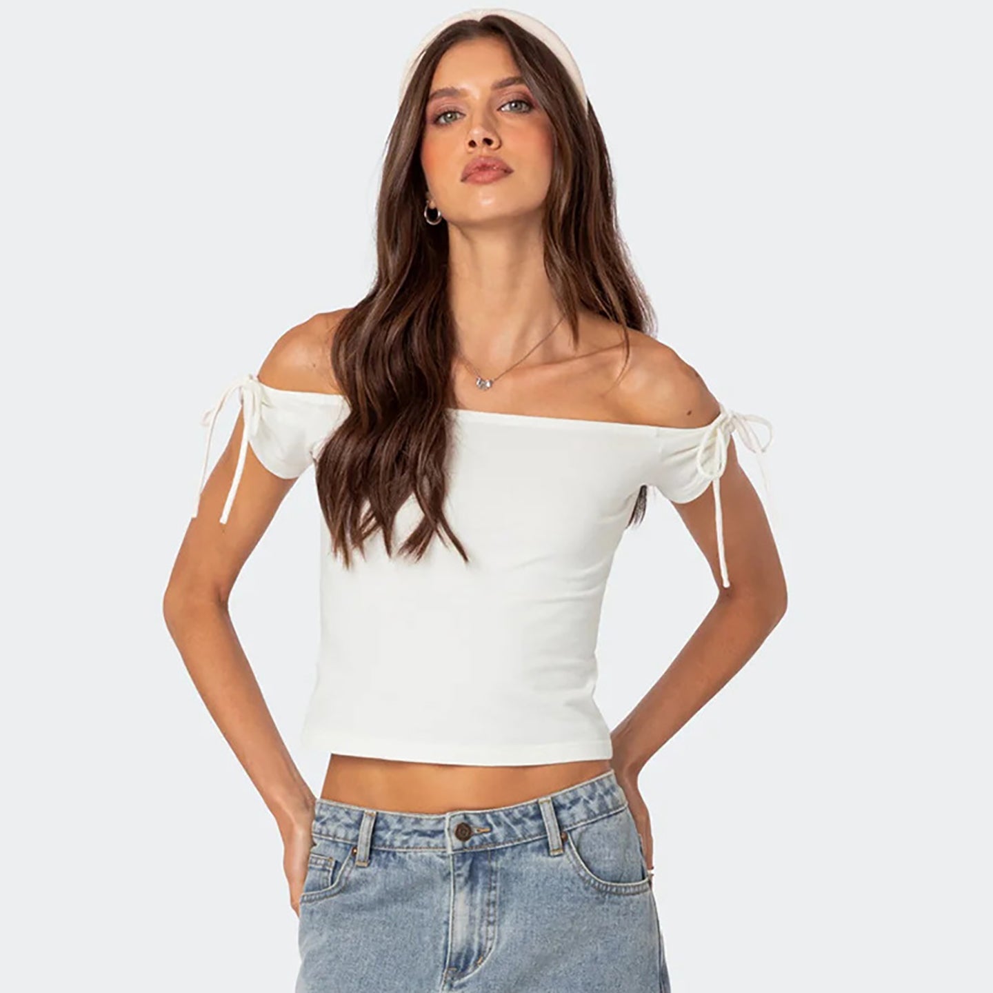 Women Solid Off-Shoulder Top