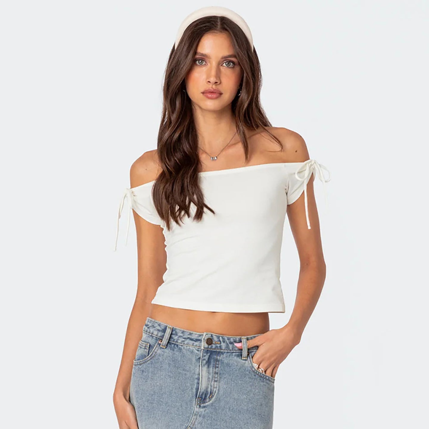 Women Solid Off-Shoulder Top