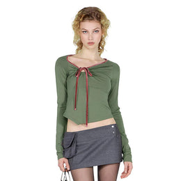 Women Tie-Up Neck Long Sleeves Top