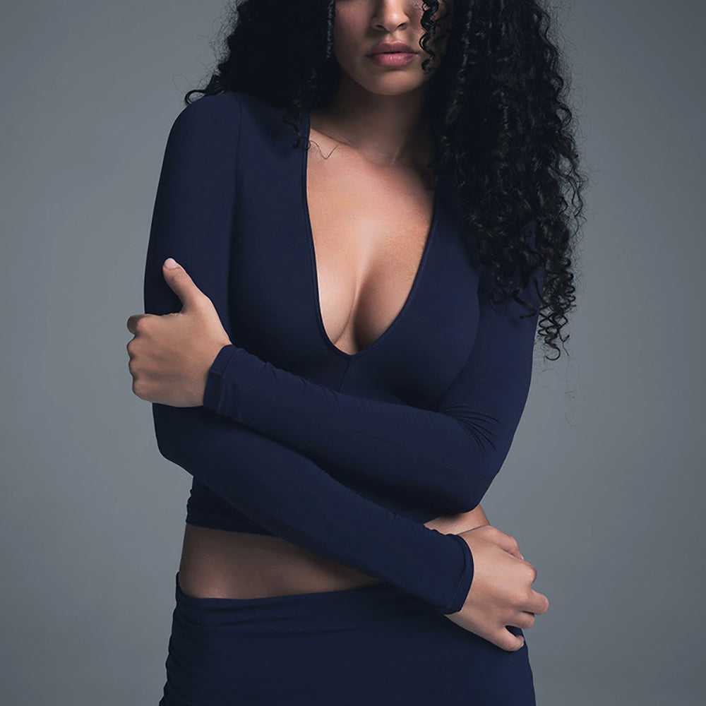 V-Neck Fitted Crop Top