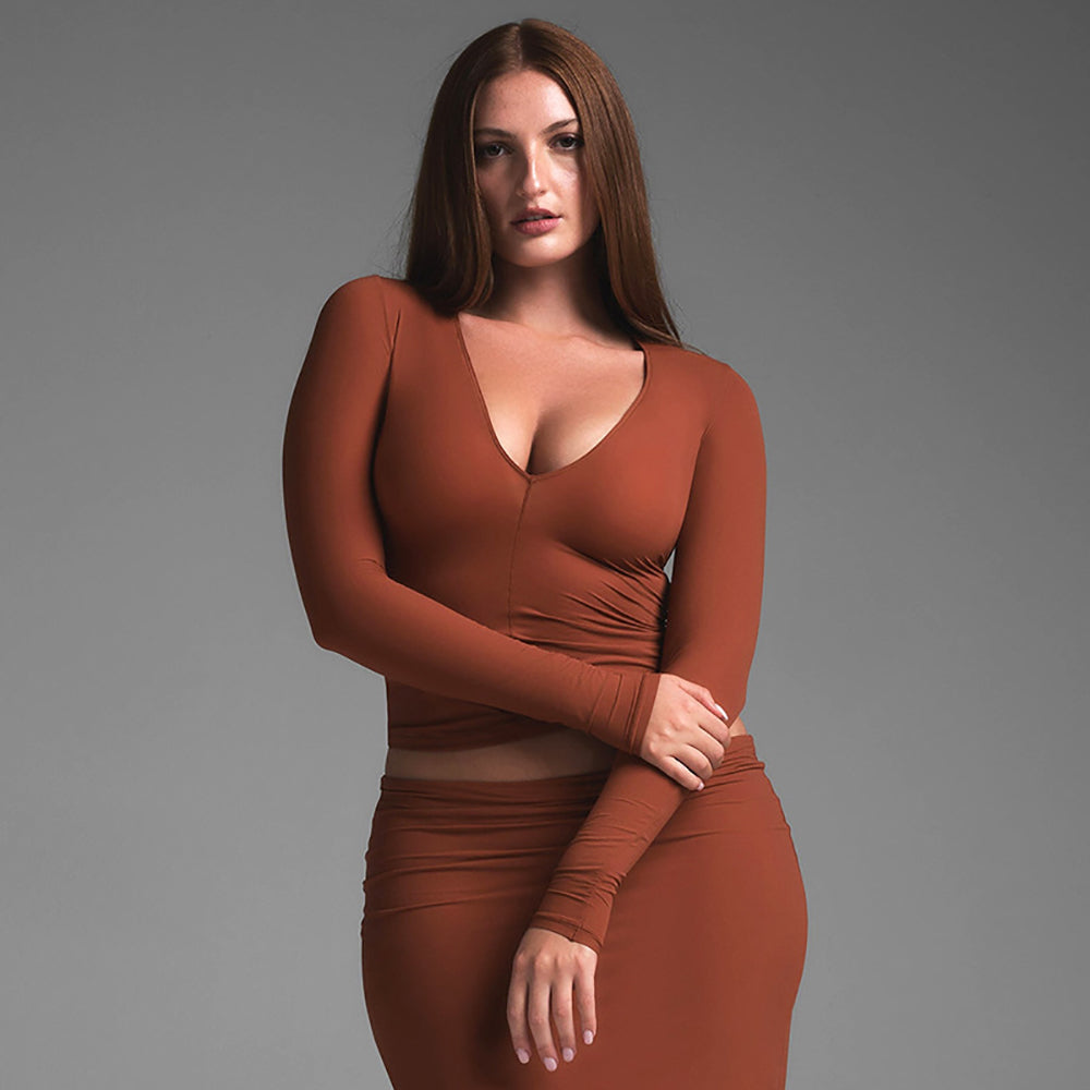 Women Long Sleeves Crop Top