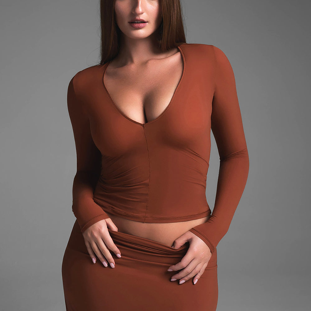 Women Long Sleeves Crop Top