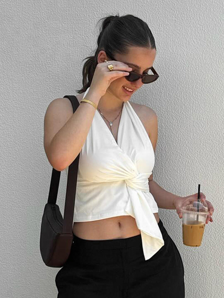 Women Halter Neck  Crop Top