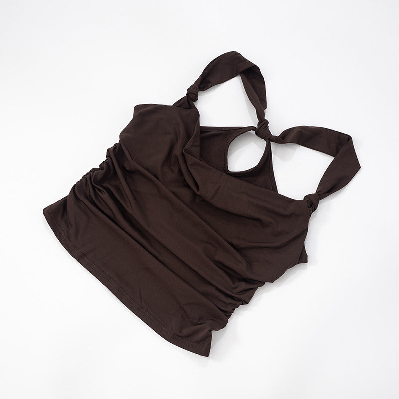 Women Sweetheart Neck Georgette Fitted Crop Top