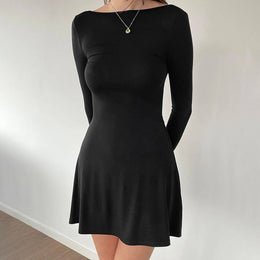 Boat Neck Fit & Flare Dress