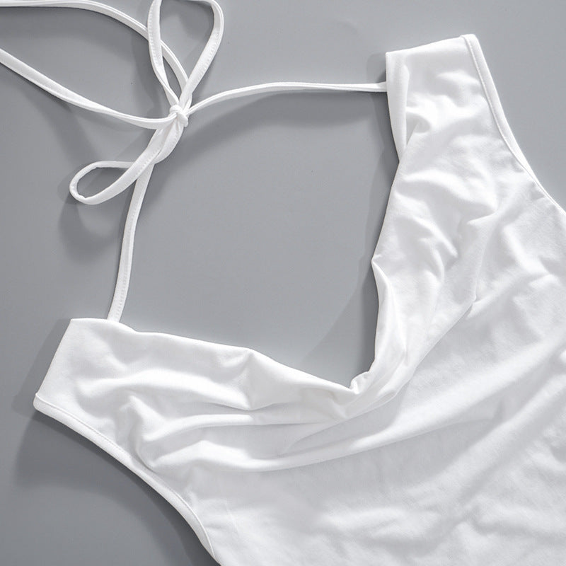 White Cowl Neck Top