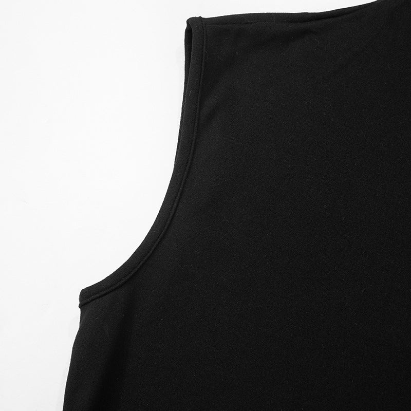 Black One Shoulder Georgette Top