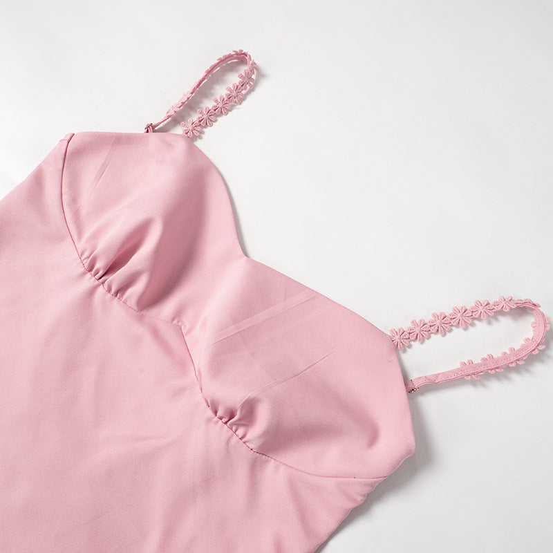 StyleCast Pink Sweetheart Neck Sleeveless Top