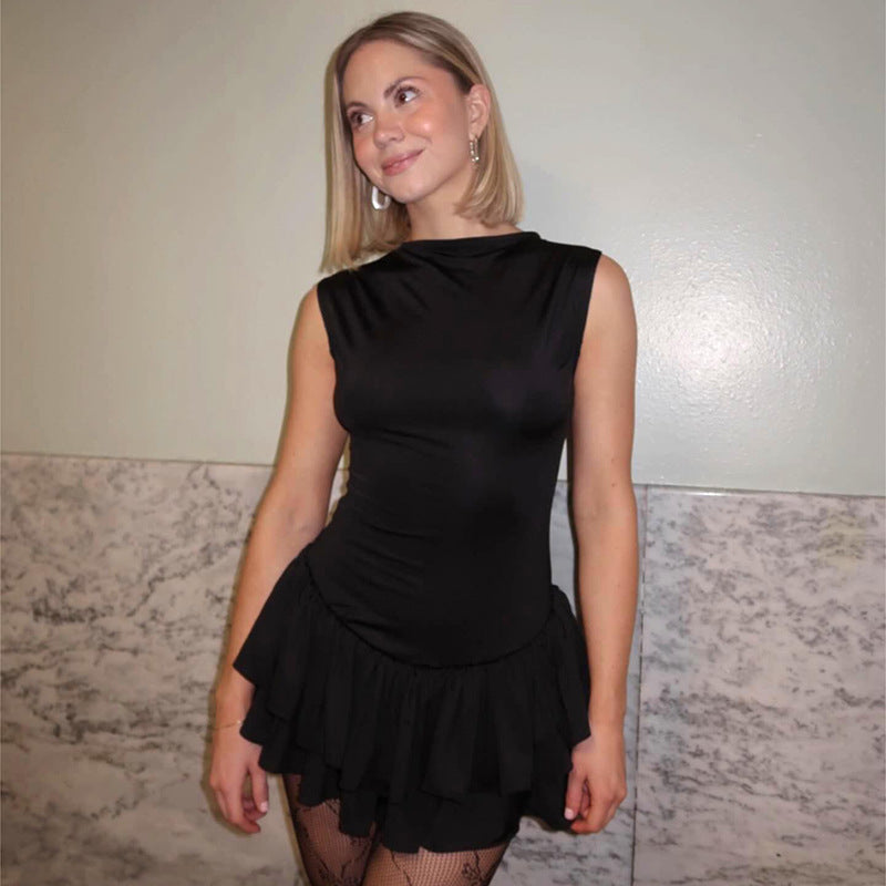 Boat Neck Sleeveless Layered Sheath Dress