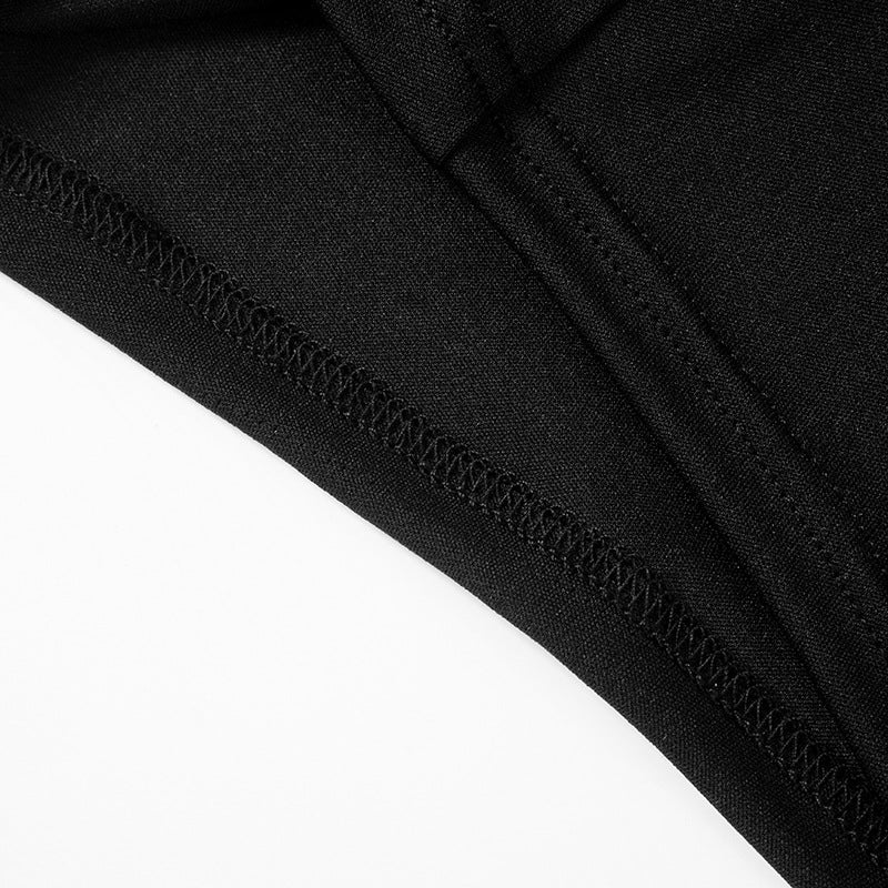 Black Boat Neck Cut Out Top