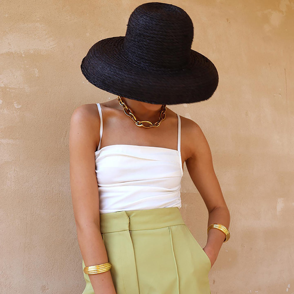 Women Solid Square Neck Crop Top