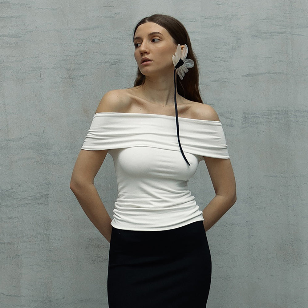 Women Solid Off-Shoulder Top