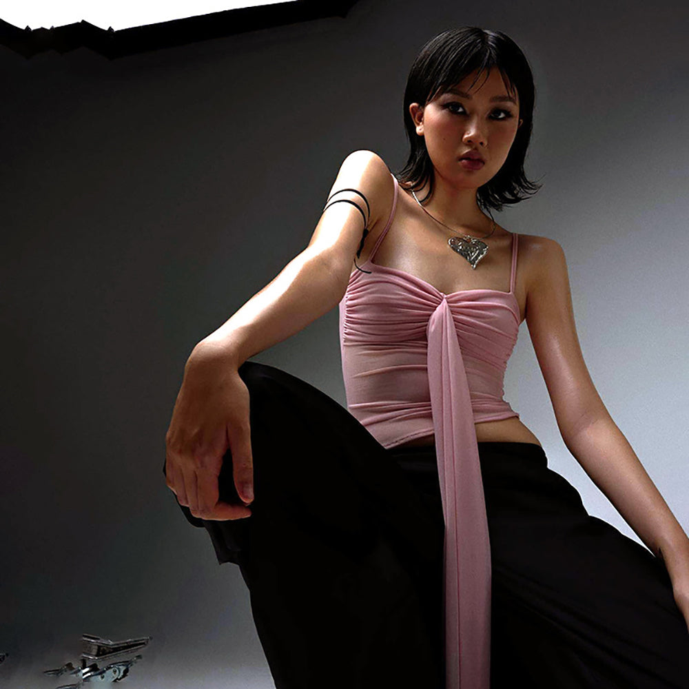 Women Solid Sweetheart Neck Top