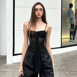 Women Solid Sweetheart Neck Top