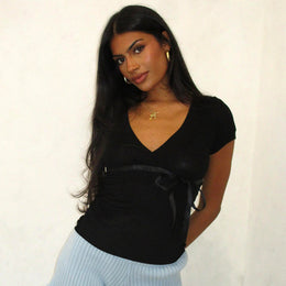 Extended Sleeves Wrap Top