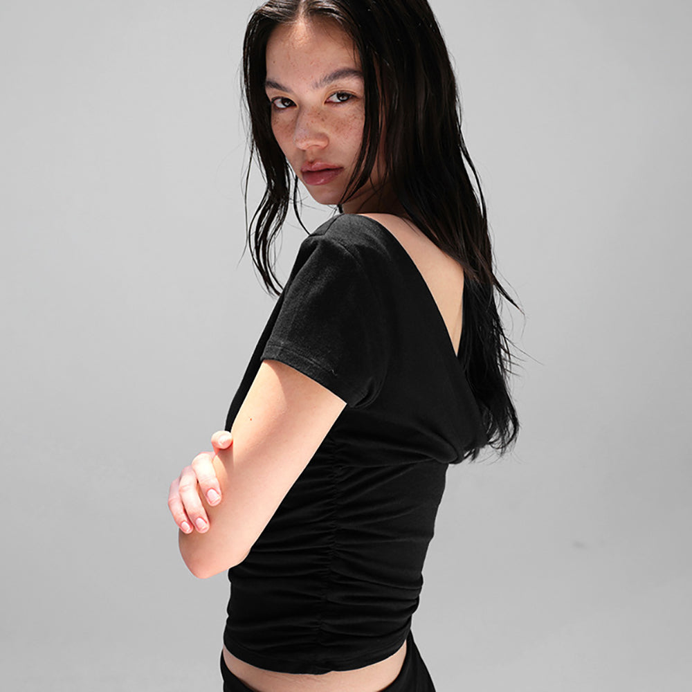 Women Solid Boat Neck Top