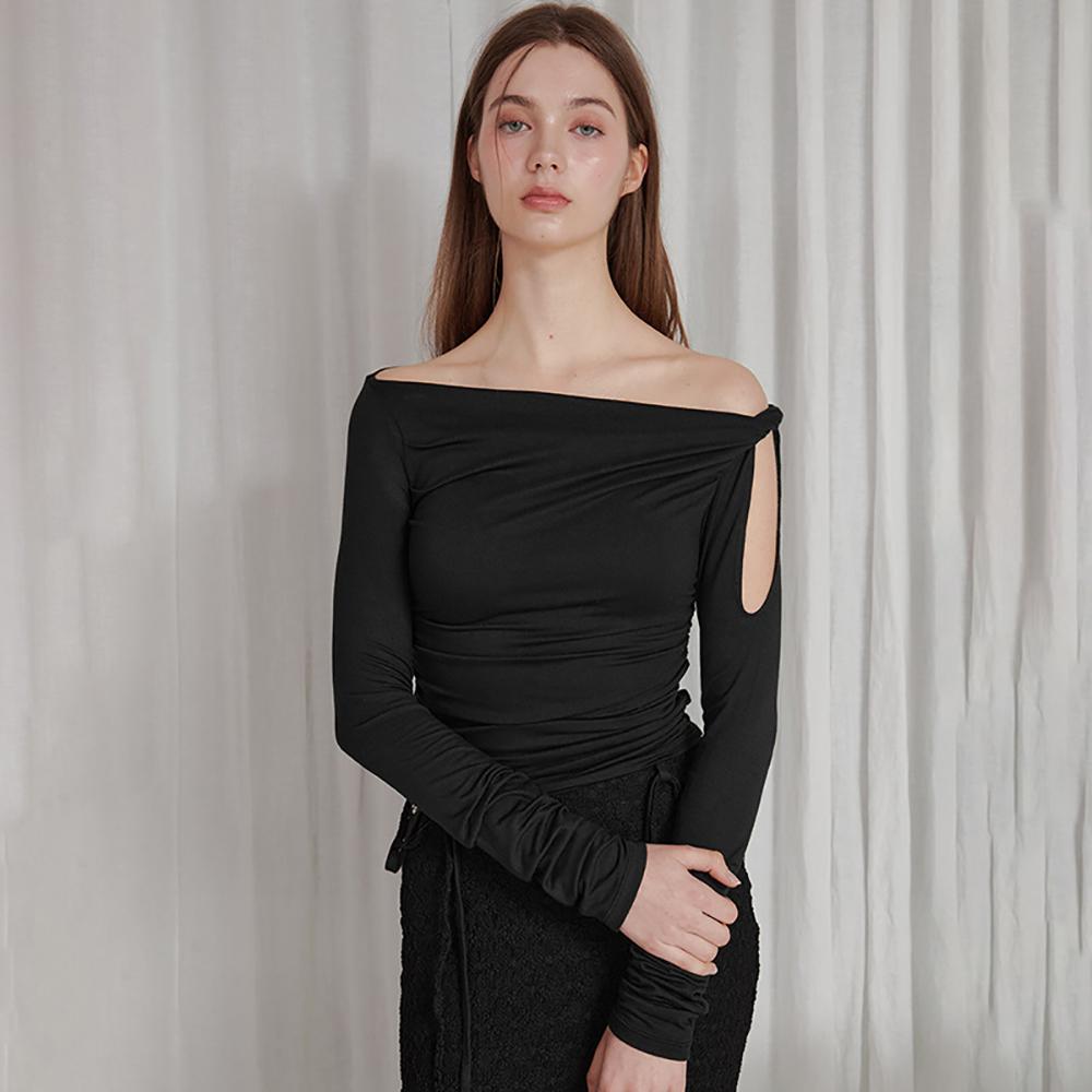 Women Off-Shoulder Slit Sleeve Top