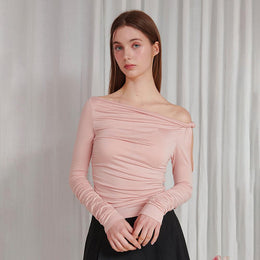 Women Off-Shoulder Slit Sleeve Fitted Top