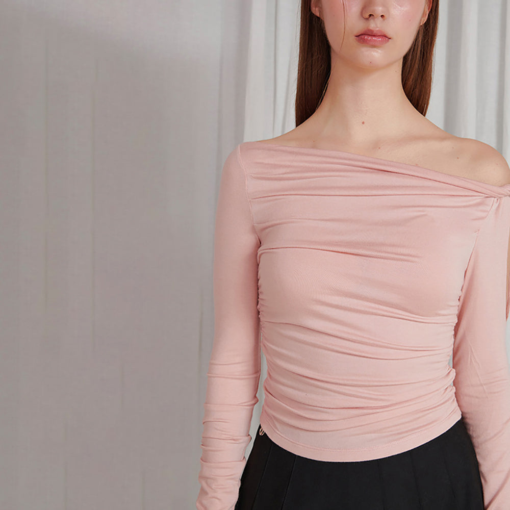 Women Off-Shoulder Slit Sleeve Fitted Top