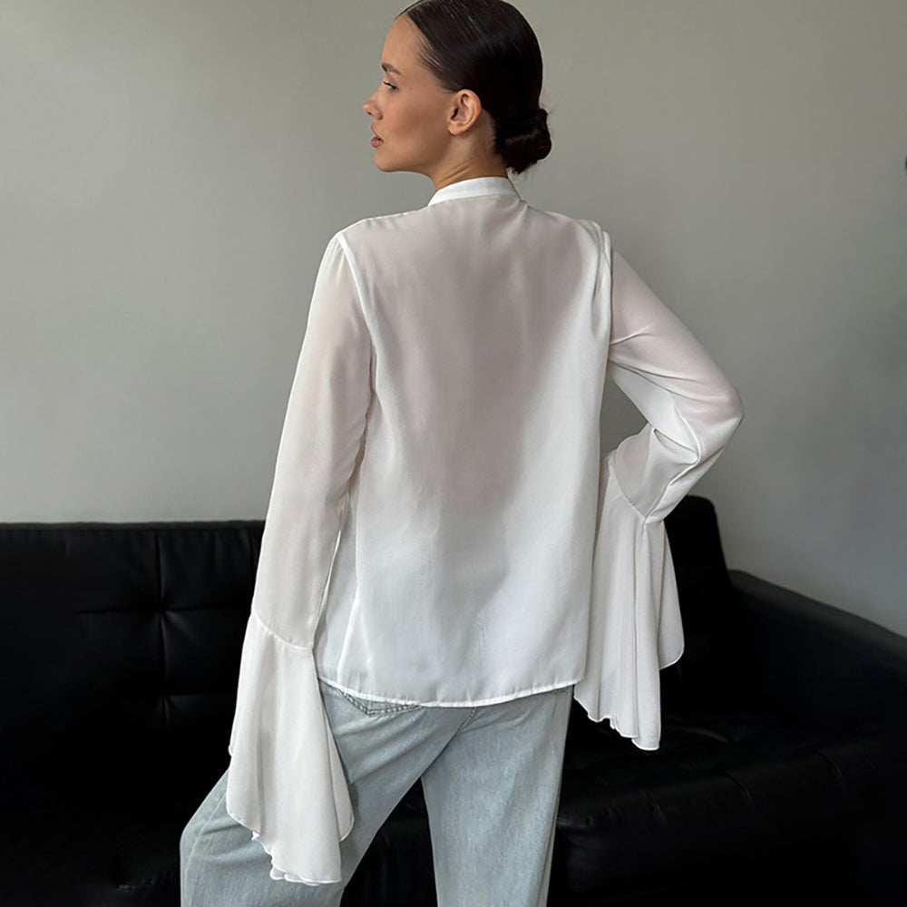 High Neck Ruffles Peplum Top