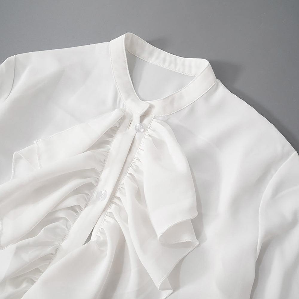 High Neck Ruffles Peplum Top